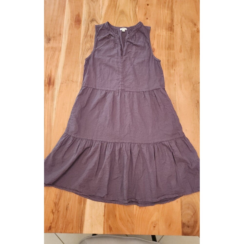 Dylan Slate Blue Boho Cottagecore Tiered Cotton Sleeveless Dress Women's XS